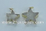 NGP1826 30*32mm - 38*40mm star druzy agate gemstone pendants