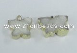 NGP1855 22*30mm - 25*35mm butterfly druzy agate gemstone pendants