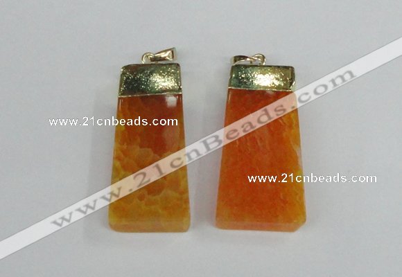 NGP1905 18*40mm - 20*50mm trapezoid agate gemstone pendants