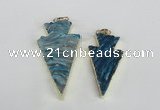 NGP1942 20*38mm - 25*45mm arrowhead druzy agate gemstone pendants