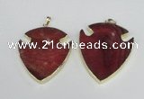 NGP1962 47*57mm arrowhead agate gemstone pendants wholesale