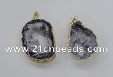 NGP1970 25*40mm - 30*50mm freeform druzy agate gemstone pendants