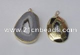 NGP1994 35*45mm - 40*50mm freeform plated druzy agate pendants