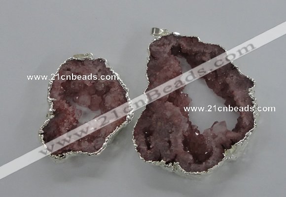 NGP2102 40*50mm - 55*65mm freeform druzy agate gemstone pendants
