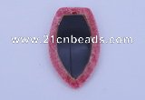 NGP211 30*50mm fashion dyed rhodochrosite & black stone pendant