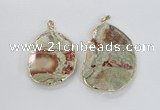NGP2276 40*45mm - 45*60mm freeform ocean agate gemstone pendants