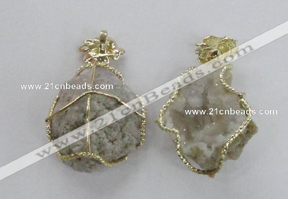 NGP2277 35*45mm - 45*50mm freeform druzy agate gemstone pendants