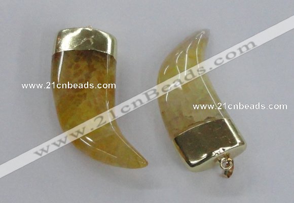 NGP2308 25*60mm - 28*65mm oxhorn agate gemstone pendants