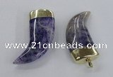 NGP2309 25*60mm - 28*65mm oxhorn agate gemstone pendants