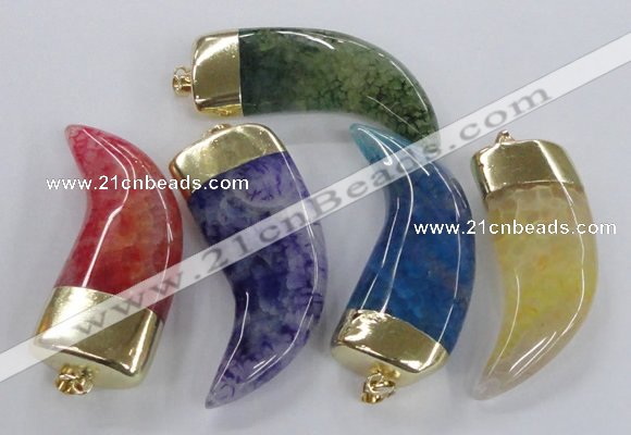NGP2313 25*60mm - 28*65mm oxhorn agate gemstone pendants
