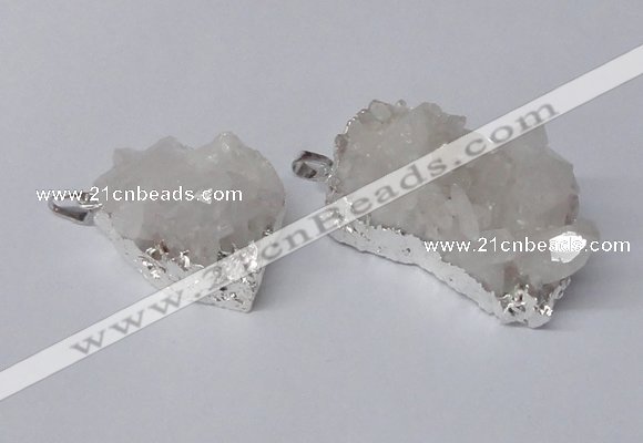 NGP2328 20*30mm - 25*35mm nuggets druzy quartz pendants