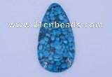 NGP233 30*60mm fashion dyed flower turquoise gemstone pendants
