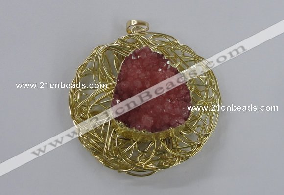 NGP2346 52mm - 55mm freeform druzy agate gemstone pendants