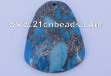 NGP238 37*47mm dyed golden turquoise & pyrite gemstone pendants
