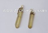 NGP2418 10*45mm - 12*55mm sticks dyed white crystal pendants