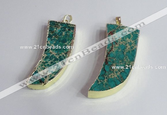 NGP2443 18*40mm - 20*50mm horn sea sediment jasper pendants