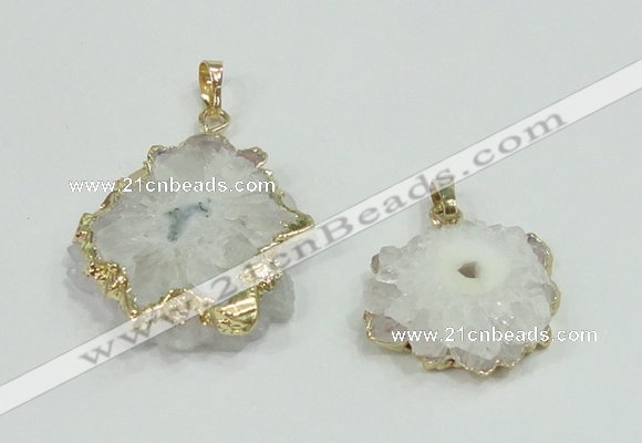NGP2505 18*25mm - 30*40mm freeform druzy agate pendants