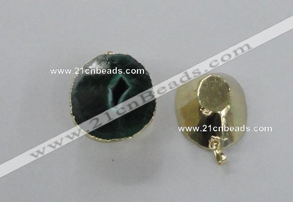 NGP2557 25*35mm - 30*40mm freeform druzy agate gemstone pendants