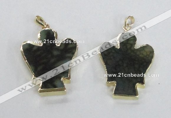 NGP2582 30*40mm angel agate gemstone pendants wholesale