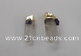 NGP2634 15*30mm - 18*40mm sticks white crystal & amethyst pendants