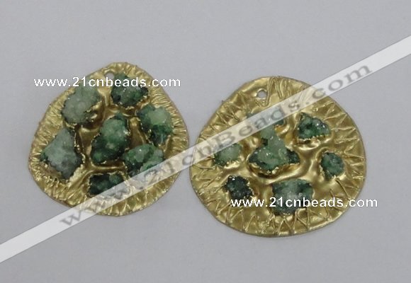 NGP2641 30*35mm - 40*55mm freeform druzy agate pendants wholesale