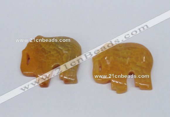 NGP2720 45*55mm elephant agate gemstone pendants wholesale