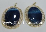 NGP2758 50*60mm oval agate gemstone pendants wholesale