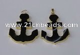 NGP2783 40*50mm anchor agate gemstone pendants wholesale