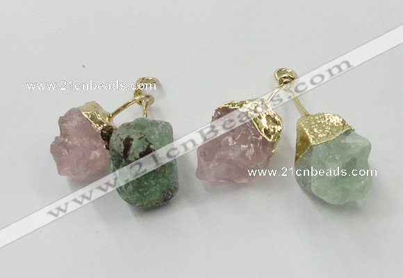 NGP2812 18*25mm - 20*25mm nuggets mixed quartz pendants wholesale