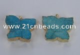NGP2874 40*50mm - 45*55mm butterfly druzy agate pendants wholesale
