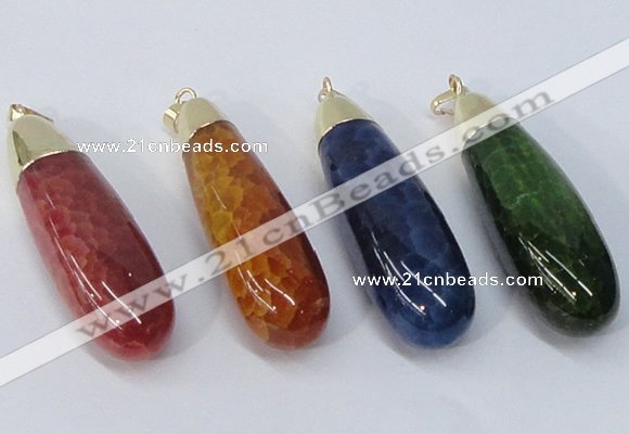 NGP2926 16*58mm - 18*60mm teardrop agate gemstone pendants