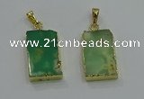 NGP3062 13*18mm – 15*25mm rectangle Australia chrysoprase pendants