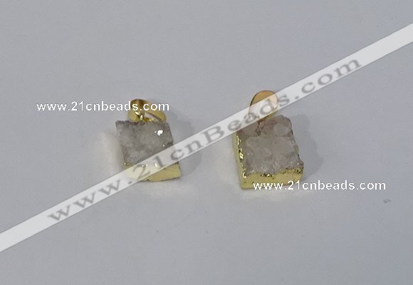 NGP3084 10*12mm - 12*14mm freeform druzy agate pendants wholesale