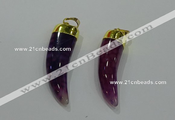 NGP3111 10*40mm - 12*45mm oxhorn agate pendants wholesale