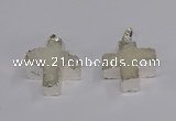 NGP3170 25*26mm - 27*28mm cross druzy agate pendants wholesale
