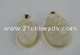 NGP3210 30*40mm - 35*45mm freeform druzy agate pendants