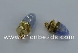 NGP3252 15*30mm - 18*35mm faceted bullet crazy lace agate pendants