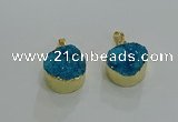 NGP3258 20mm - 22mm coin druzy agate pendants wholesale