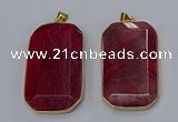 NGP3283 35*60mm octagonal agate gemstone pendants wholesale