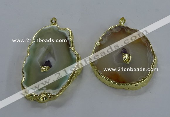 NGP3361 45*55mm - 50*65mm freeform druzy agate pendants