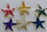 NGP3528 48*50mm starfish fossil coral pendants wholesale