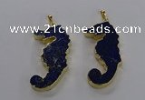 NGP3560 22*58mm - 25*55mm seahorse lapis lazuli pendants