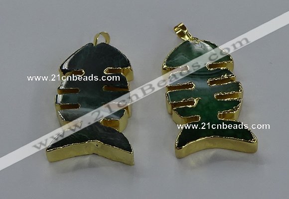 NGP3647 25*50mm - 28*55mm fishbone agate gemstone pendants