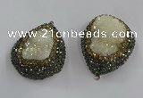 NGP3683 35*45mm teardrop plated druzy agate pendants wholesale
