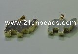 NGP3696 18*30mm - 22*35mm elephant druzy agate gemstone pendants