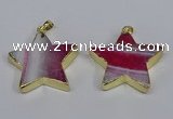 NGP3738 35*35mm star agate gemstone pendants wholesale