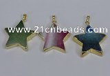 NGP3742 35*35mm star agate gemstone pendants wholesale