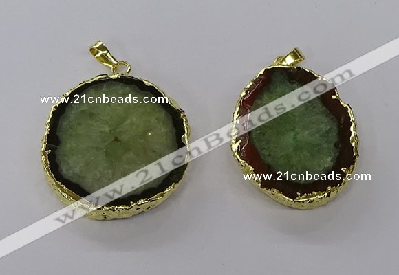 NGP3768 25*35mm - 35*40mm freeform druzy agate pendants