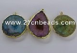 NGP3779 45*50mm - 55*60mm freeform druzy agate pendants