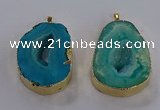 NGP3825 30*40mm - 40*50mm freeform druzy agate pendants